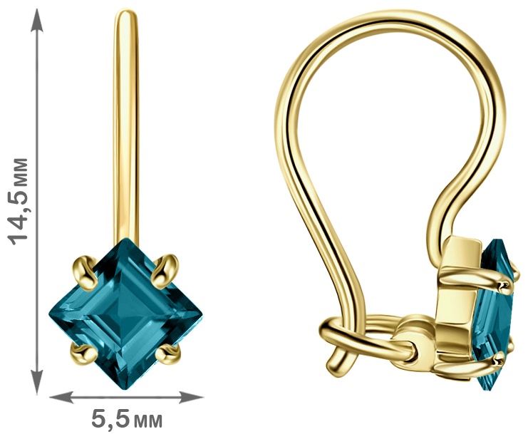 Серьги Lucente EAR-LU-585-803266 вес 0.98 г золото, фианит