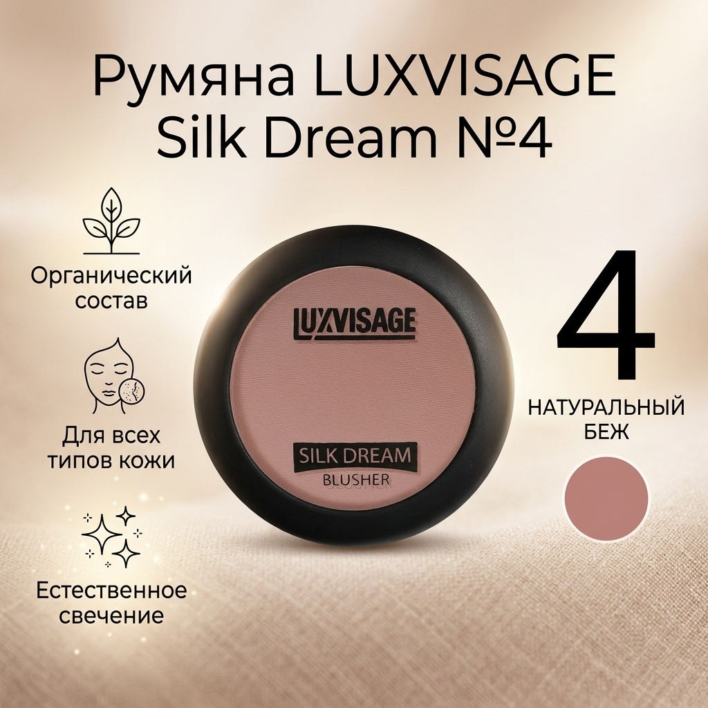 LUXVISAGE Silk Dream румяна №4 натуральный беж