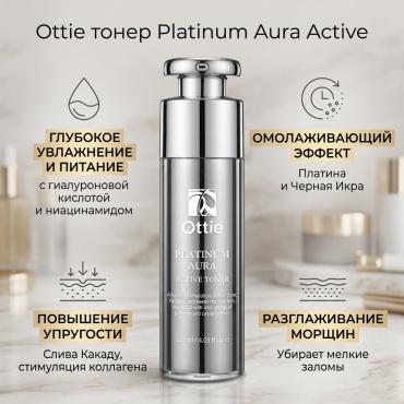 Ottie тонер Platinum Aura Active 120 мл
