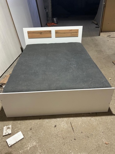 Кровать A STEEL Albany двуспальная, 150x200 см (с матрасом, без подъёмного механизма) белый
