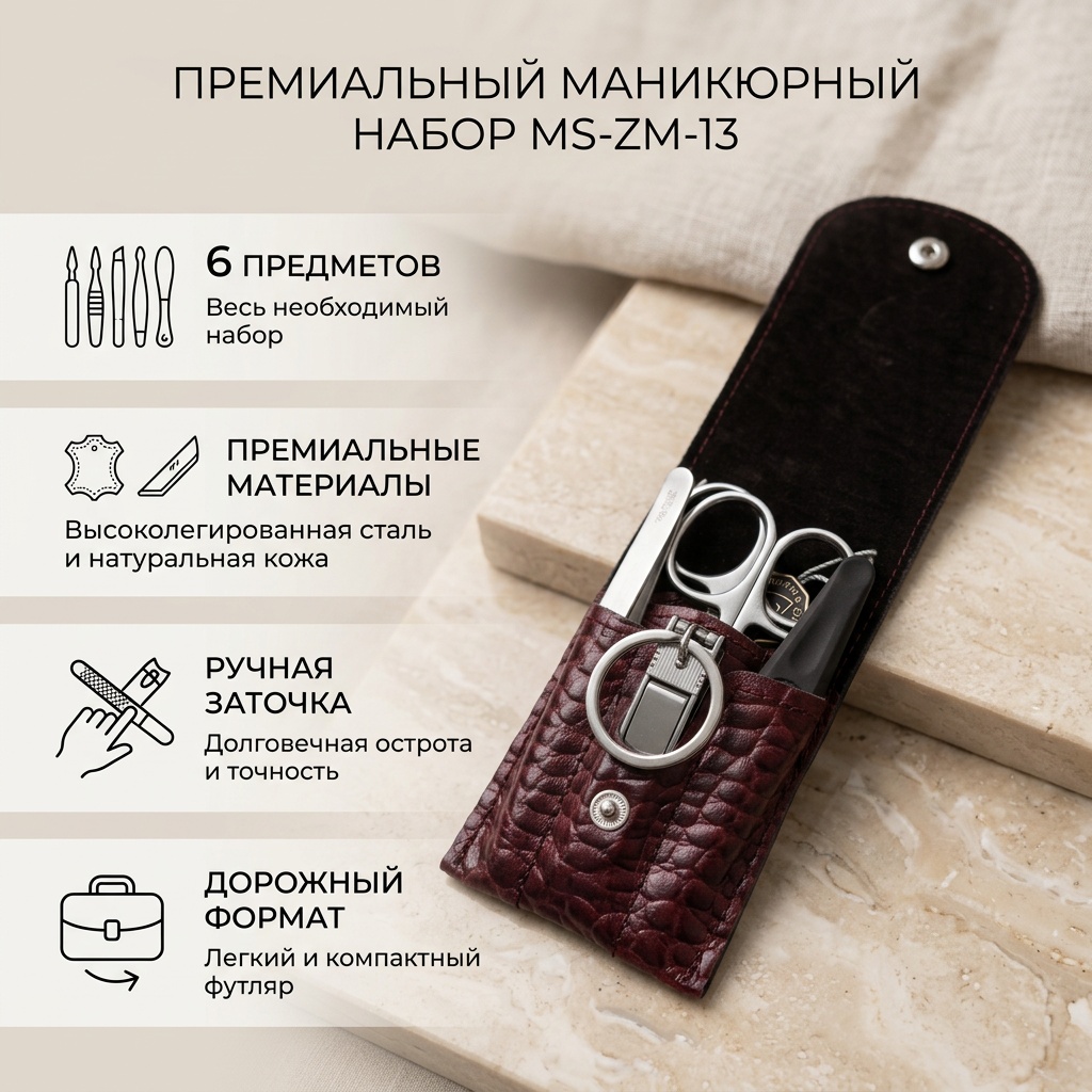 Zinger набор маникюрных инструментов 6 шт