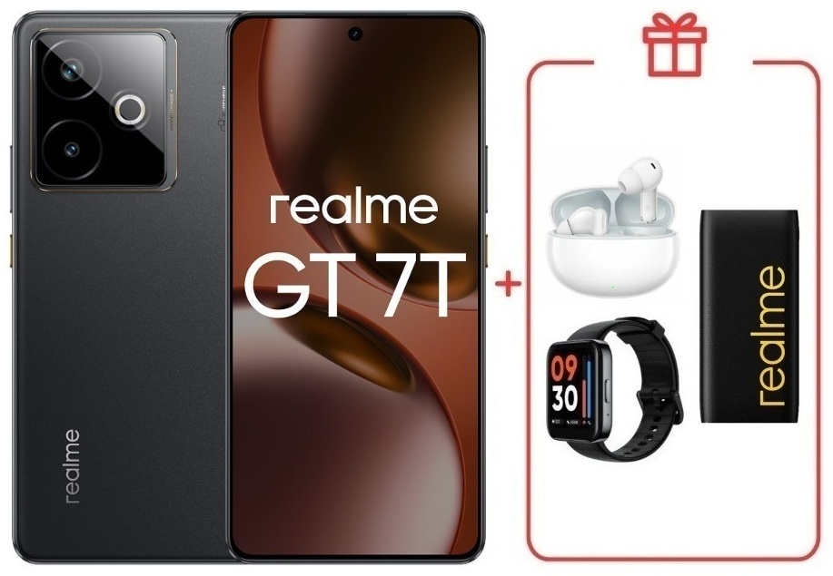 Смартфон Realme GT 7T 12 ГБ/512 ГБ черный + подарок