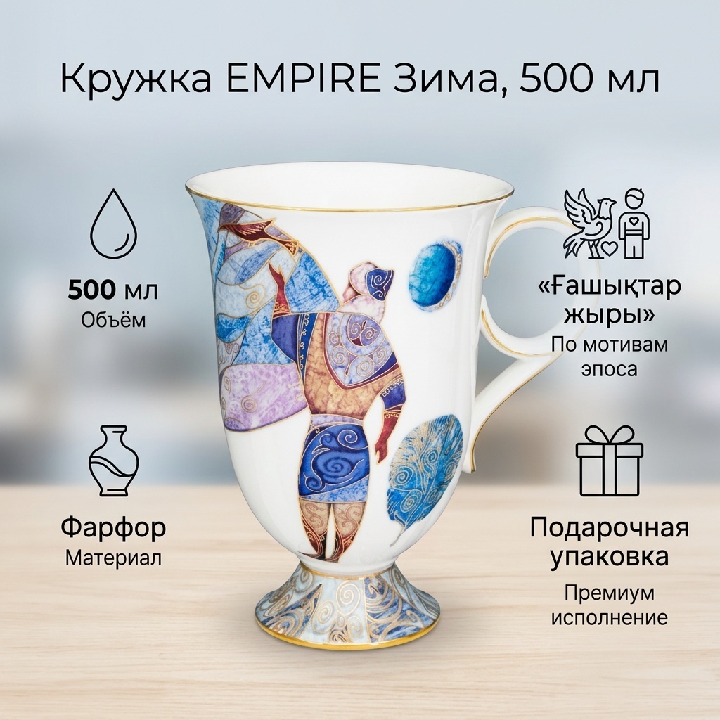 Кружка EMPIRE , 500 мл, фарфор, 1 шт.