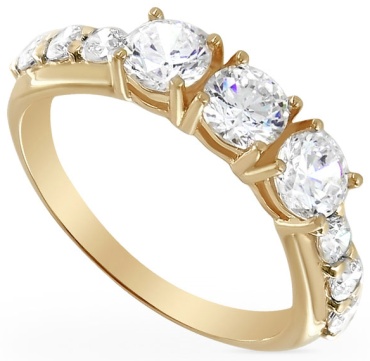 Алтын КФ-5914J размер 17 вес 2.49 г золото, кристалл Swarovski