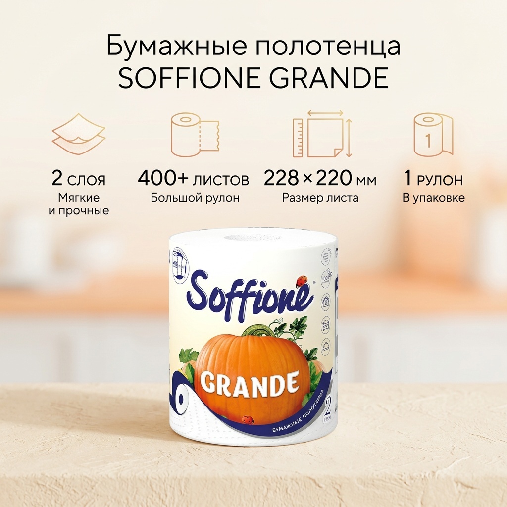 Бумажные полотенца SOFFIONE GRANDE 1 шт