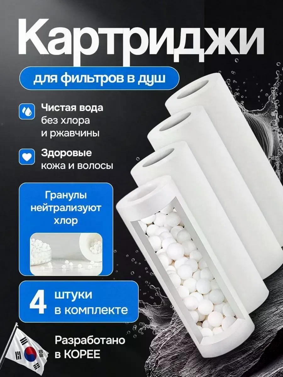 Фильтр для душа Картриджи для фильтров в душ, ресурс: 4 л
