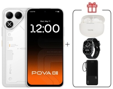 TECNO Pova 8 5G 8 ГБ/256 ГБ белый + подарок