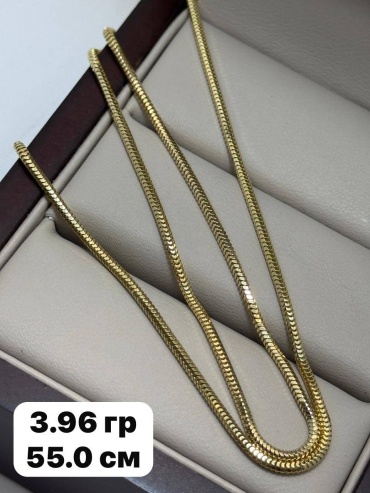 KauDi _Цепь_856 длина 55 см, вес 3.96 г золото, плетение снейк