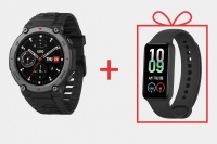 Смарт-часы Amazfit T-Rex 3 49 мм черный &#43; фитнес-браслет Amazfit Band 7 черный