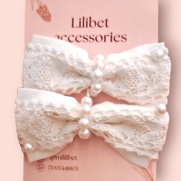 Lilibet accessories резинка бант 2 шт, белый