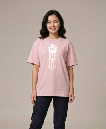 Футболка Qazaqsha Otbasy рисунок розовый