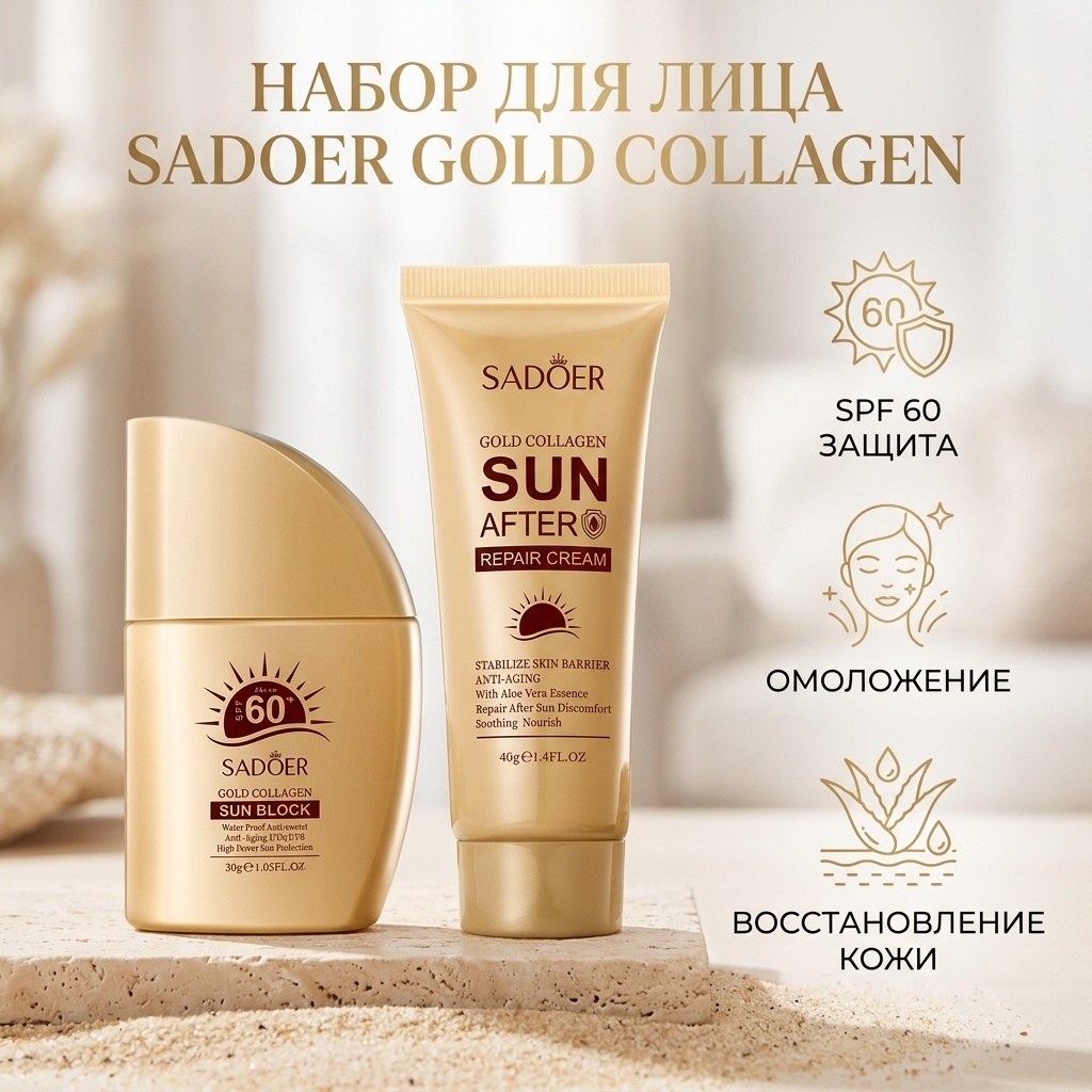 SADOER Gold Collagen набор по уходу за лицом унисекс