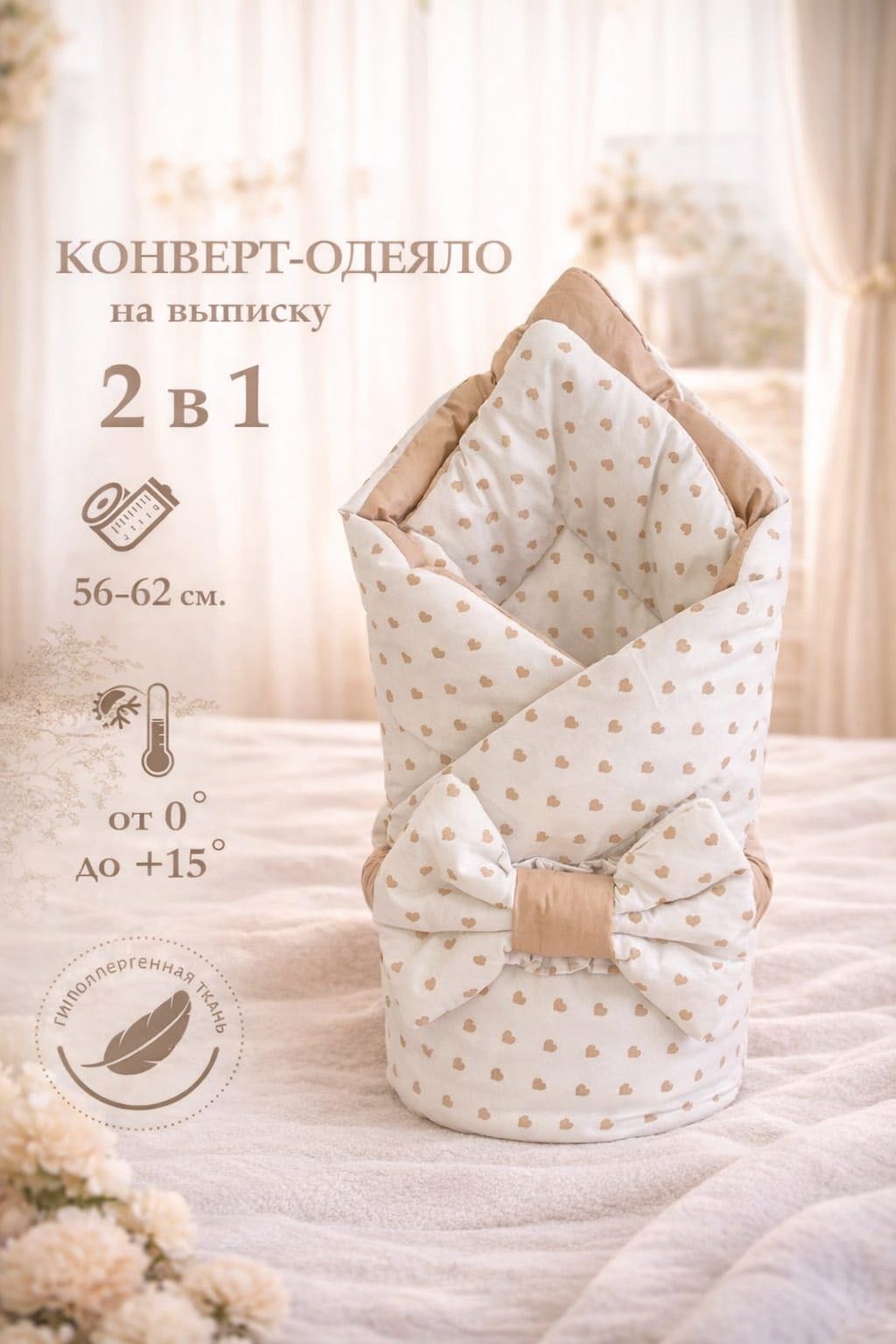 Конверт-одеяло 1001 белый, бежевый