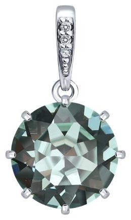 Подвеска Diamant 94-130-00397-1 вес 1.3 г серебро, кристалл