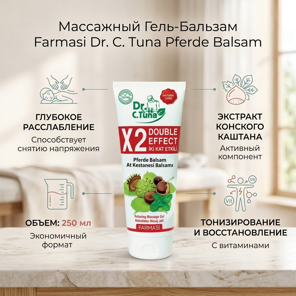 Farmasi массажный с экстрактом конского каштана гель-бальзам для тела 250 мл