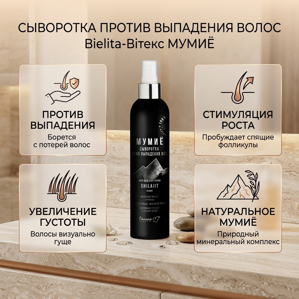 Bielita-Вiтекс Мумиё против выпадения волос сыворотка 150 мл