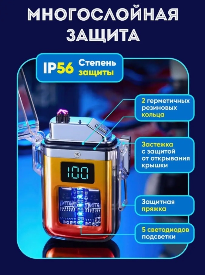Электронная зажигалка 30339365_JL-335, ABS пластик, пластик, металлический сплав