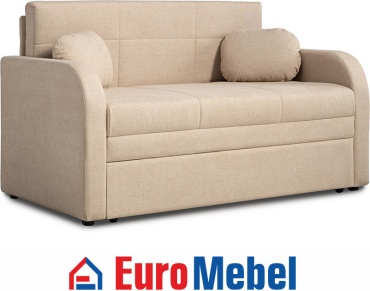 Мини-диван Euromebel Тео, 00072416, 140х80 см, обивка велюр, бежевый