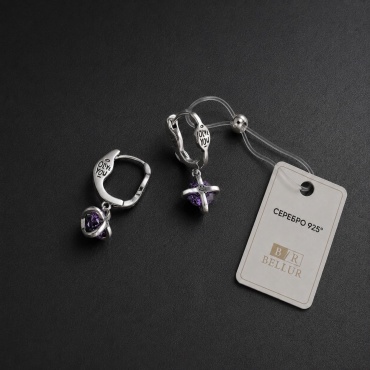Серьги Bellur Olive You вес 3.23 г серебро, фианит