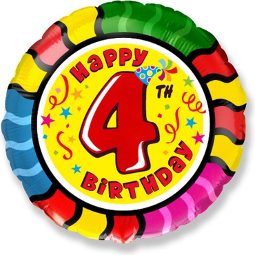 Воздушный шар Flexmetal Happy birthday 1 шт, мультиколор