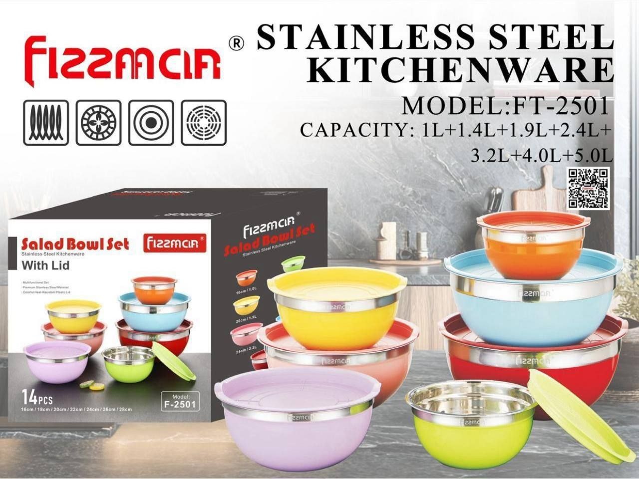 Fizzman набор контейнеров 188055262 7 шт, алюминий