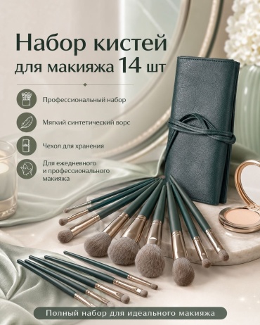 ADELIKA Профессиональный набор кистей для макияжа предметов 14