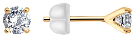 Серьги Diamant 51-122-02873-1_s вес 0.91 г золото, фианит