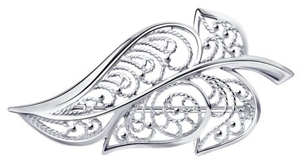Брошь Diamant 94-140-00698-1 вес 2.57 г серебро, без вставок