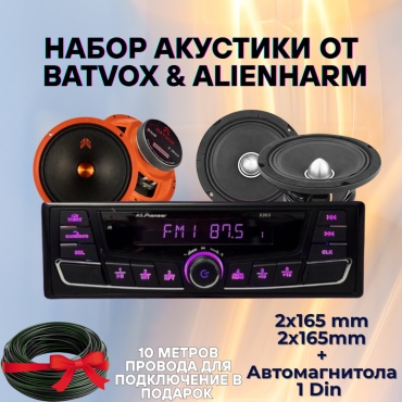 SP среднечастотная АС Набор акустики от BATVOX & Alienharm 165мм+165мм + провода для подключение в подарок
