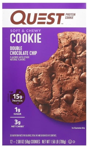 Quest Nutrition печенье Protein Cookie double chocolate chip 12 шт