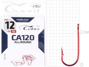 Крючок для рыбалки Cobra CA120-012 ALLROUND одинарный серебристый 10 шт