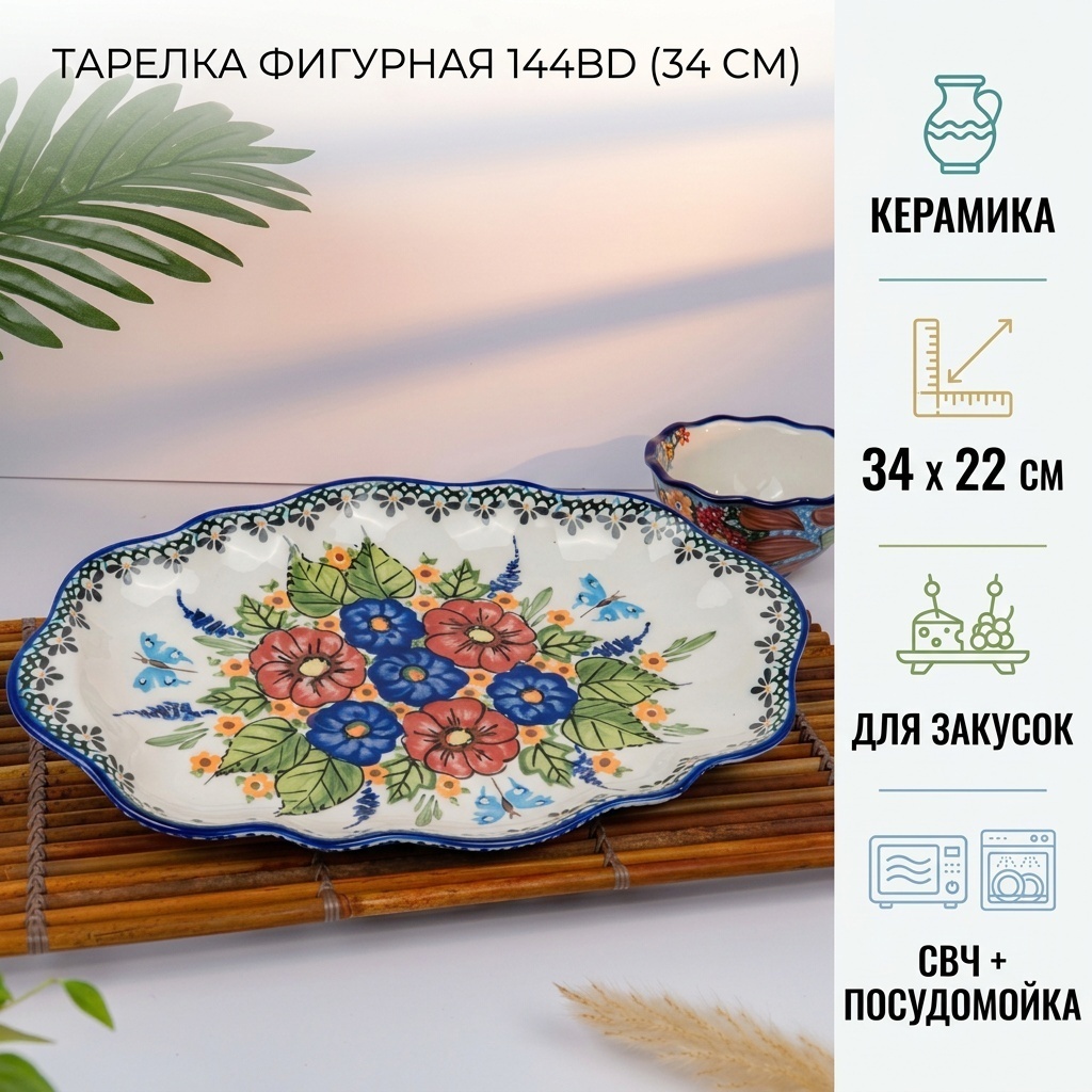 Тарелка Базовая коллекция 34 см, 1 шт, керамика