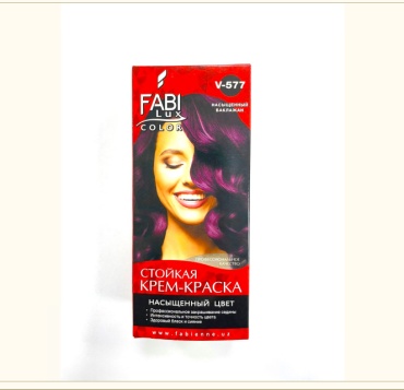 Fabiyan Крем-краска для волос Fabi Color Lux V-577 Насыщенный баклажан V-577 крем-краска 150 мл