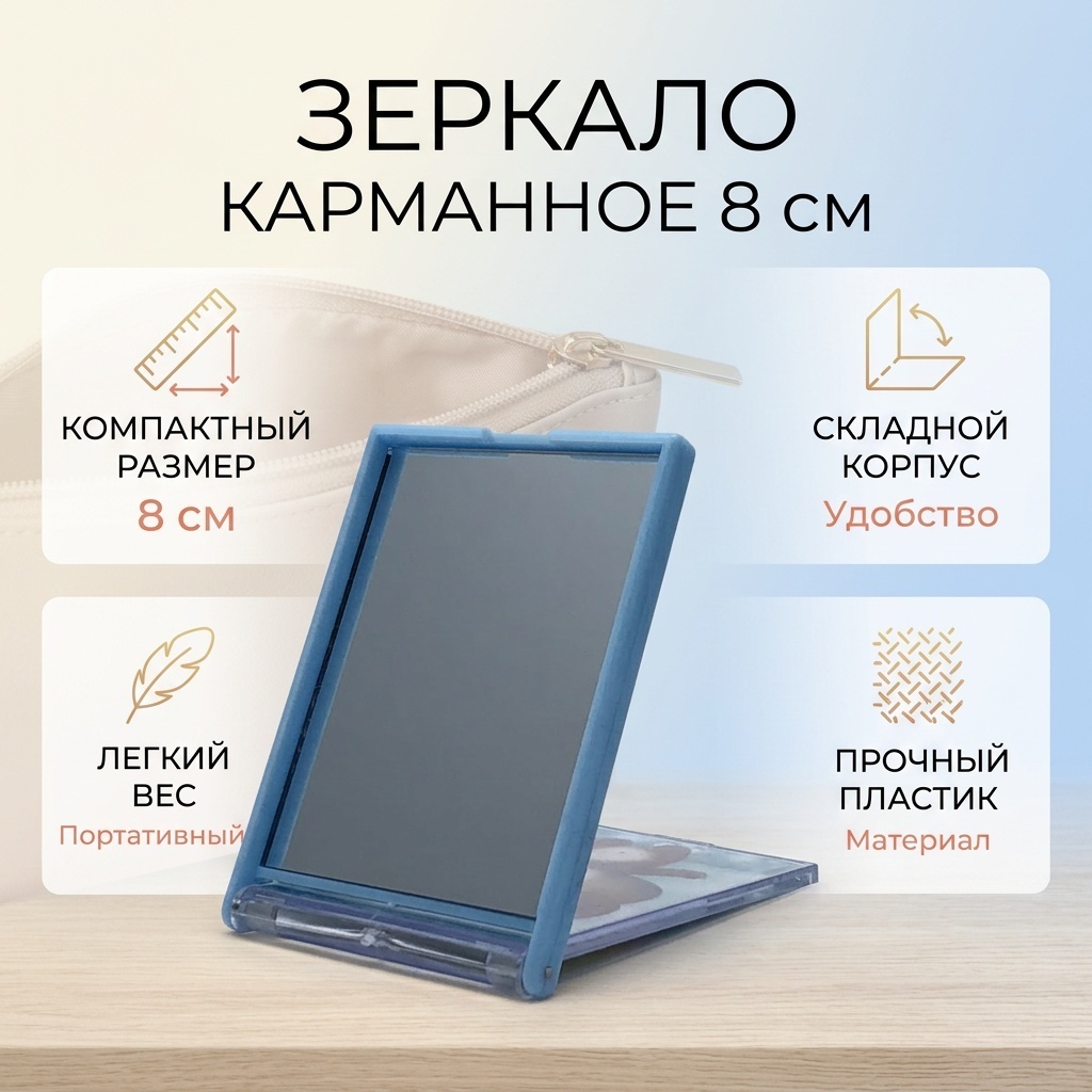 Зеркало карманное 8см