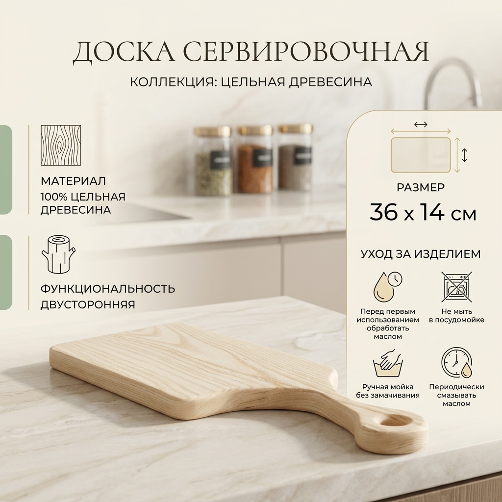 Доска сервировочная цельная древесина,двусторонняя, дерево