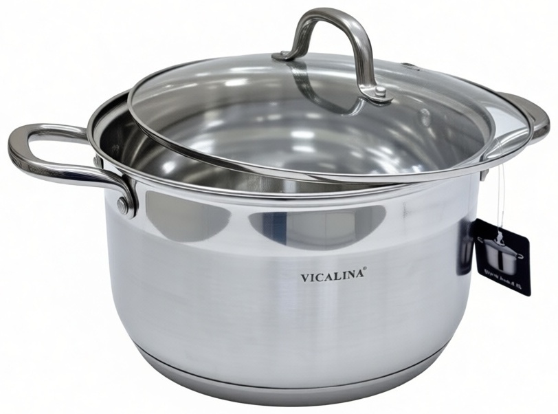 Кастрюля 8.5 л, Vicalina VL-1076 нержавеющая сталь
