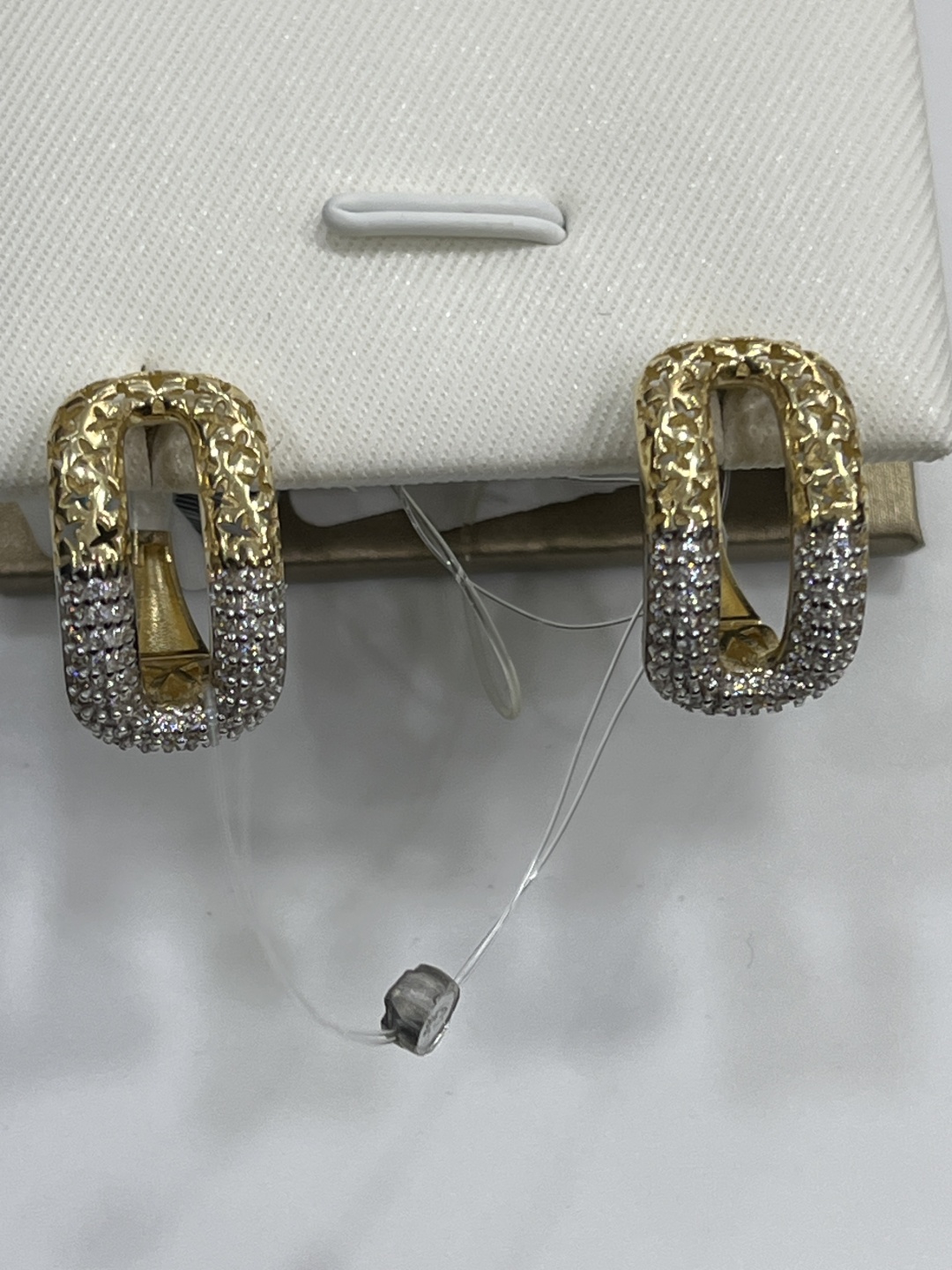 Серьги ALMAZ KL66871 вес 6.5 г золото, фианит