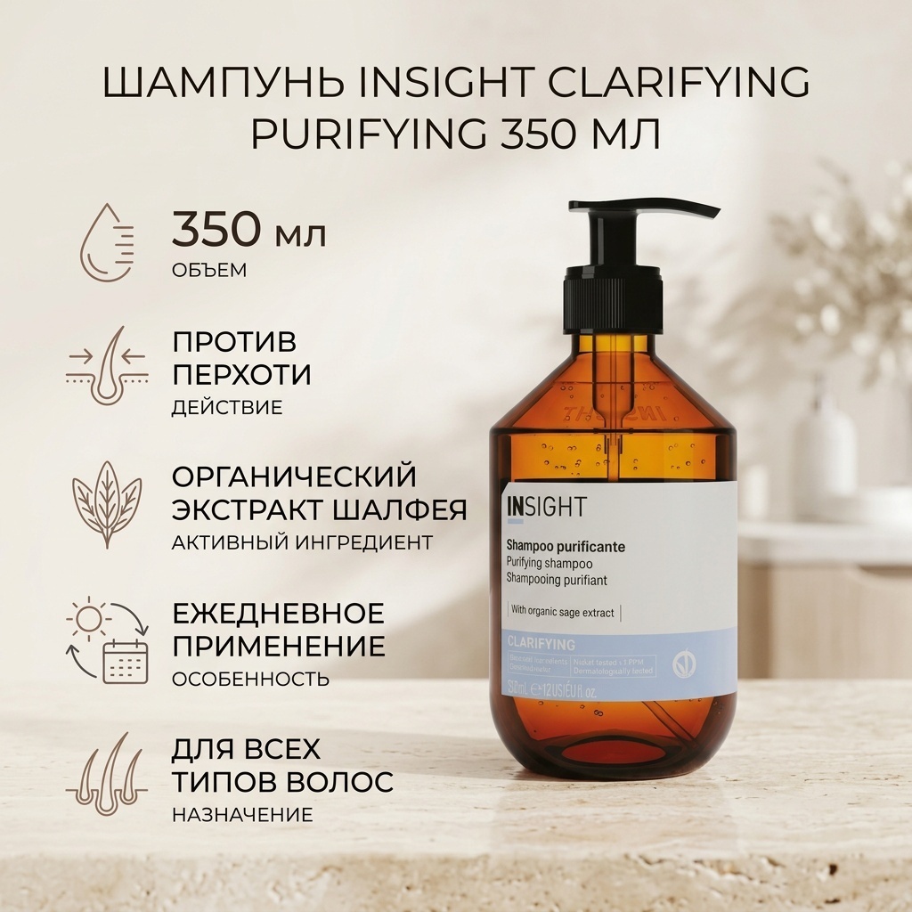 INSIGHT Clarifying Purifyng Shampoo шампунь 350 мл