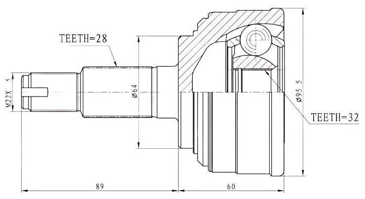 LYNXauto шрус наружный CO3415