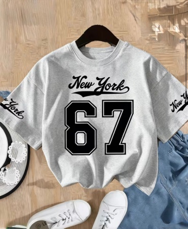 Футболка TMH_TREND.KZ 67 six seven New York черный, серый