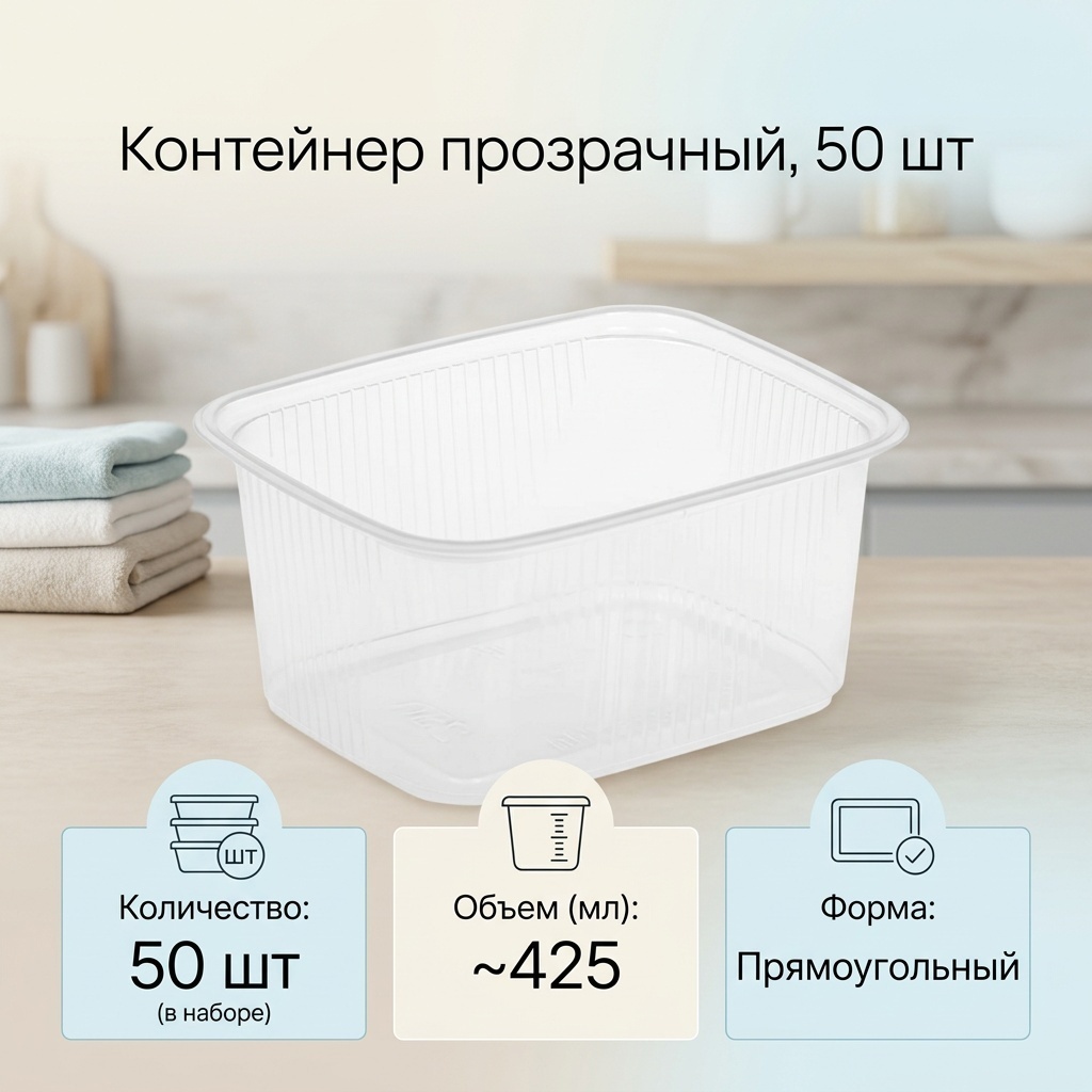 Контейнер 30310021_659547764 прозрачный 50 шт