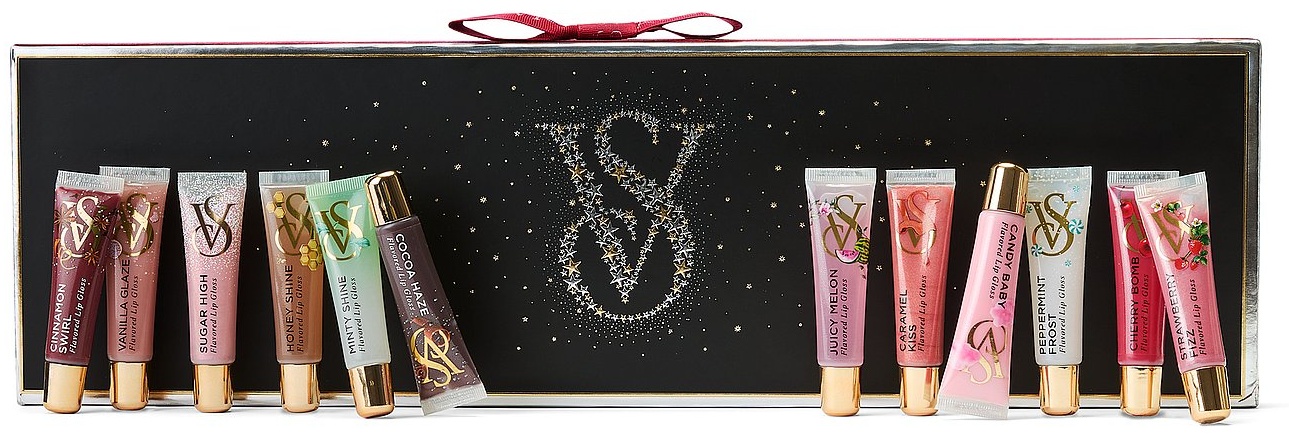 Victoria’s Secret Cocoa Haze Cinnamon Swirl Caramel Kiss Honey Shine Minty Shine Peppermint Frost Sugar High Vanilla Glaze Candy Baby Juicy Melon набор декоративной косметики для женщин