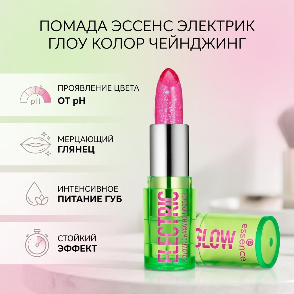 Essence Electric Glow Lipstick помада Colour Changing