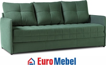 Диван Euromebel Панда, 215х92 см, обивка микровелюр, зеленый