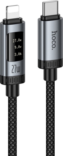 Кабель Hoco USB TypeC (F), Lightning, 1.2 м, U148 черный