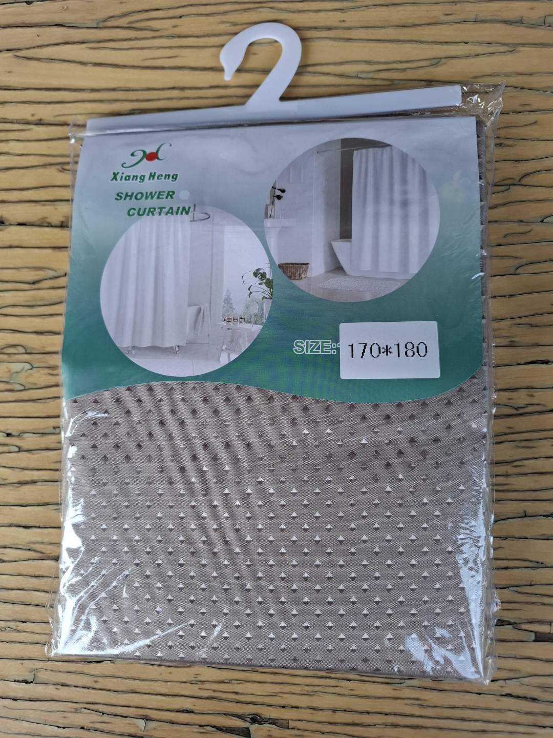 Штора для ванной Xiang Heng 6980550771886 170x180 бежевый, полиэстер