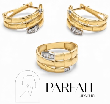 PARFAIT JEWELRY PJ_3Змейка_19.5размер_2 вес 7.12 г золото, фианит