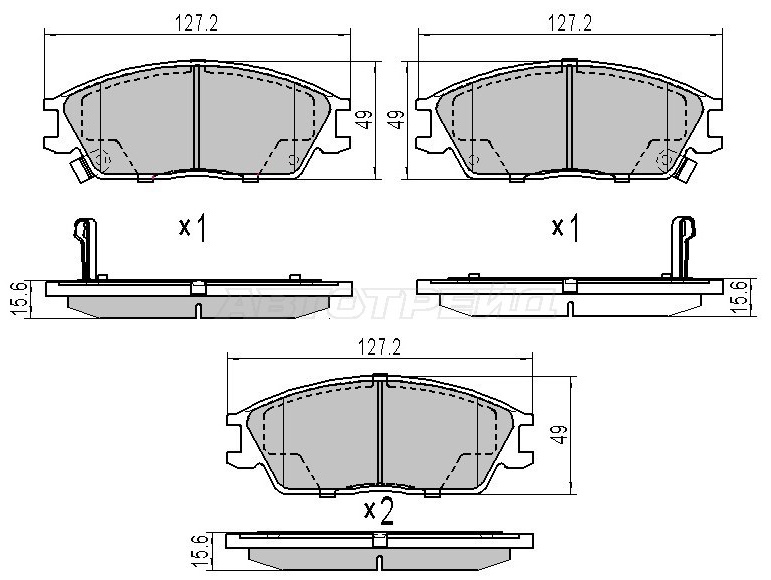 Колодки тормозные (Спереди) Hyundai Elantra 90-93 / Accent 94-17
