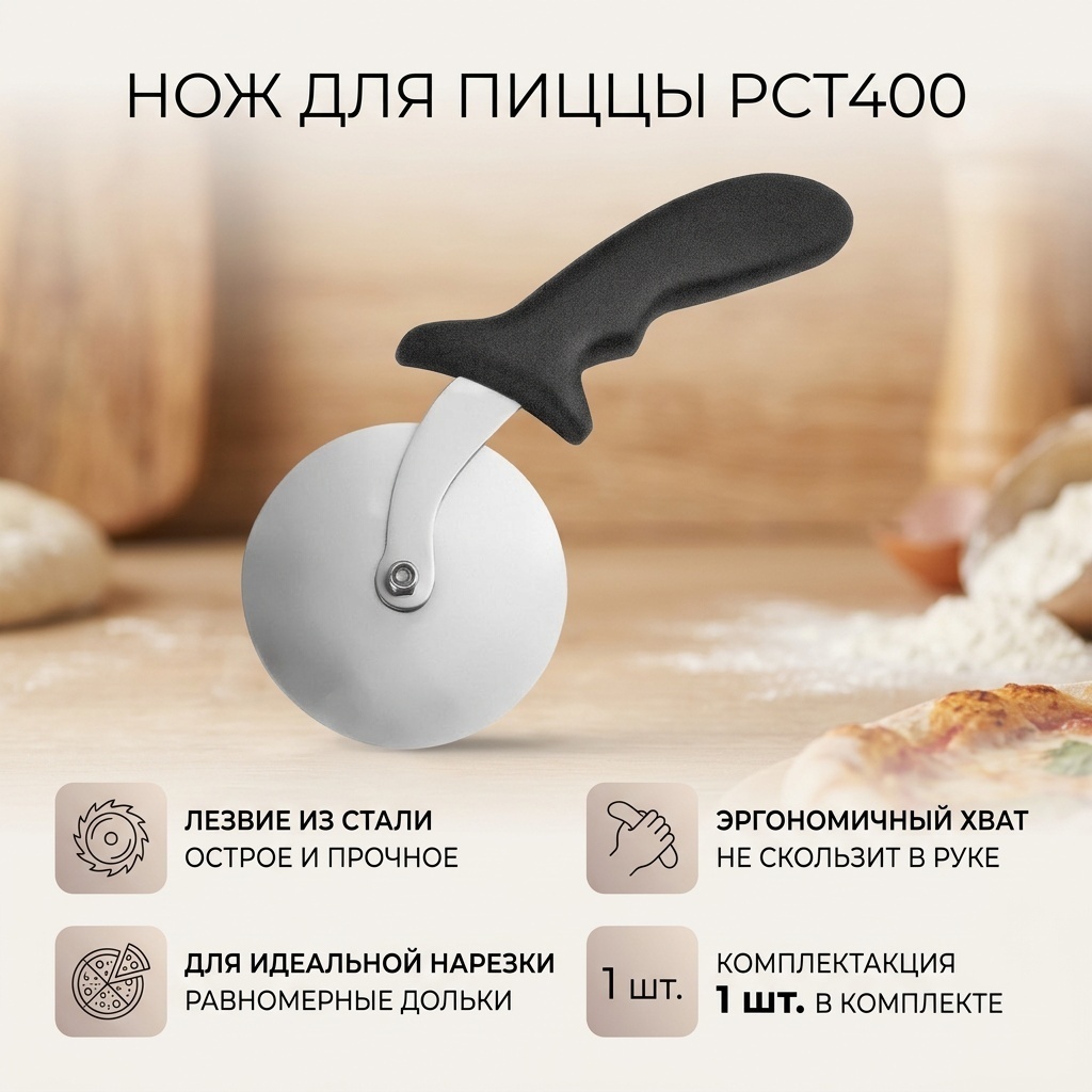 Нож для пиццы , лезвие: сталь 1 шт