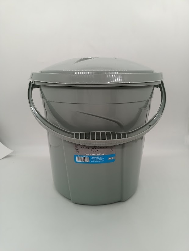 STARS PLAST ведро Ведро СТАЙЛ 10л с крышкой STARS PLAST (Серый)94133-Сер 10 л